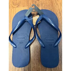 Havaianas mens navy blue flip flops size 13 NWT